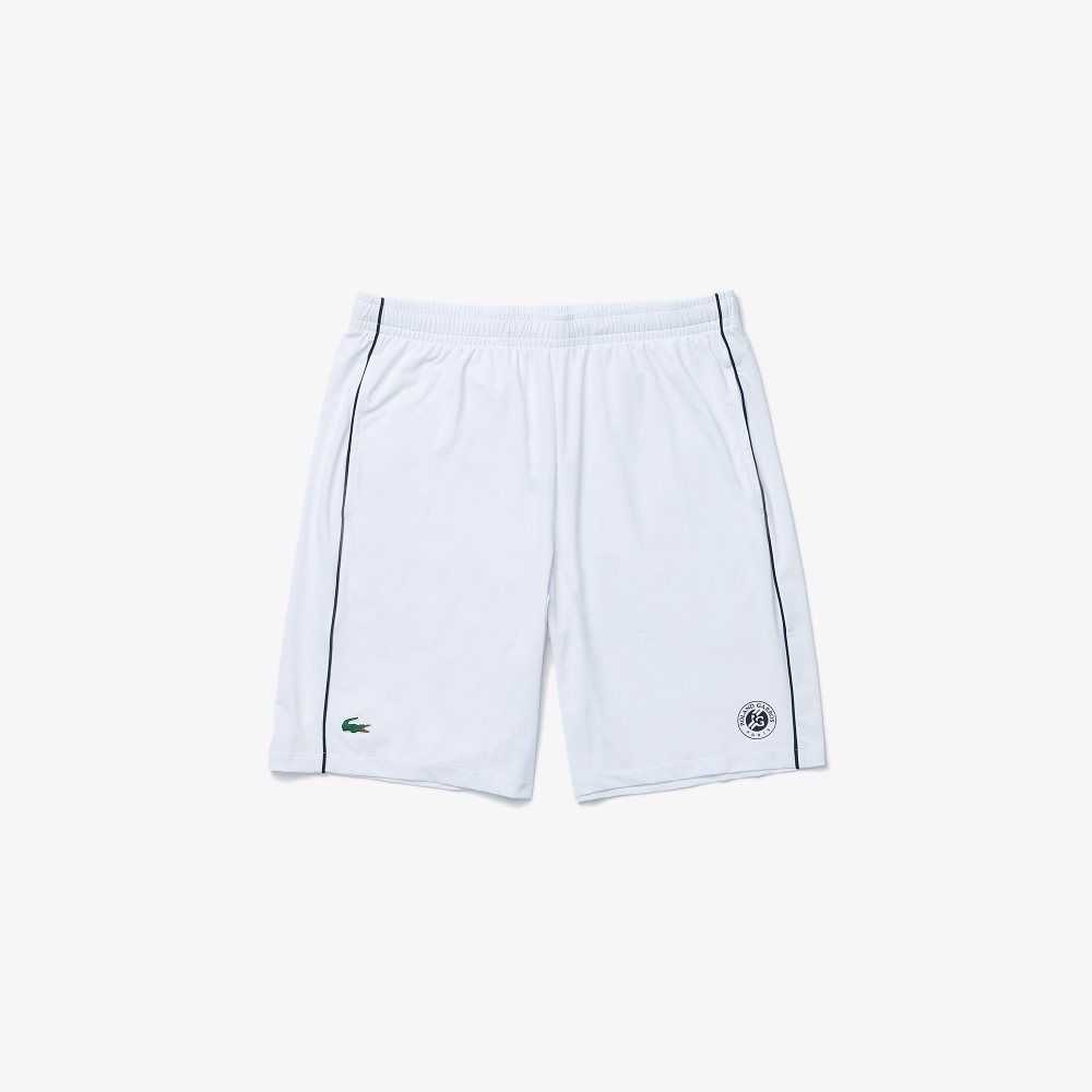 Lacoste SPORT French Open Edition Lightweight Stretch Shorts White / Navy Blue | XZKQ-69403