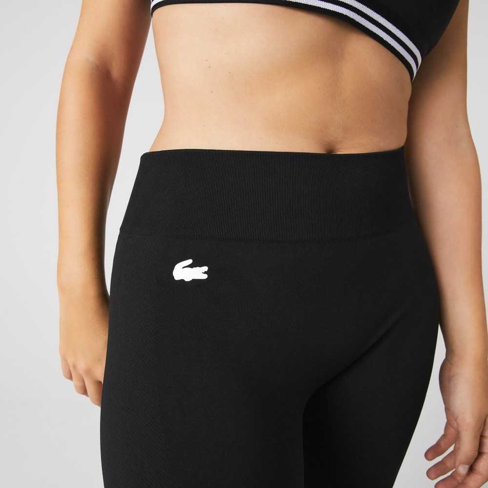 Lacoste SPORT High-Waisted Second-Skin Leggings Black | GLIQ-24918