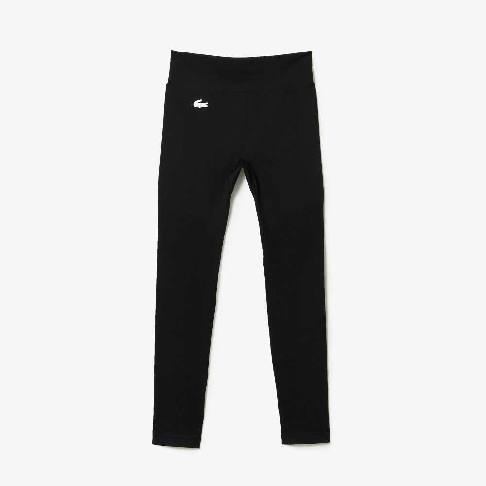 Lacoste SPORT High-Waisted Second-Skin Leggings Black | GLIQ-24918