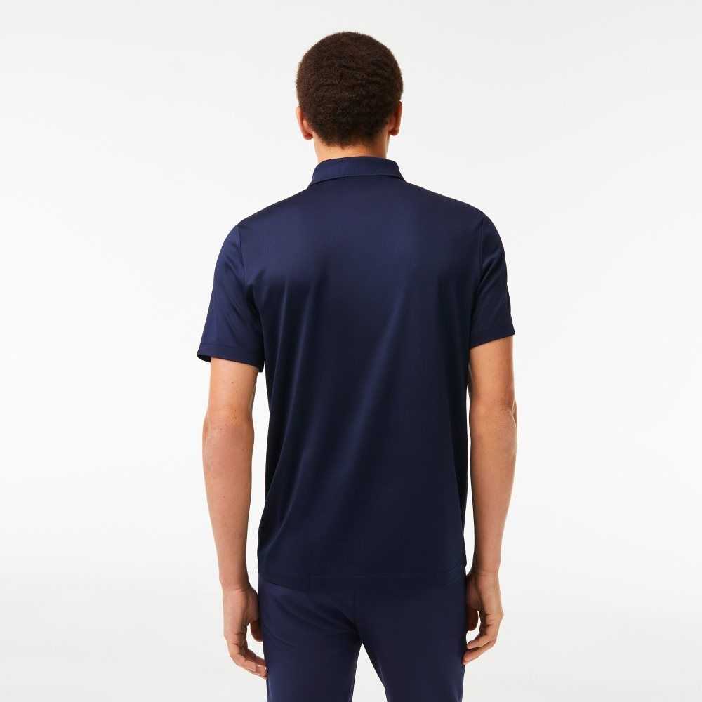 Lacoste SPORT Jersey Golf Polo Shirt Navy Blue / White | MPVT-90275