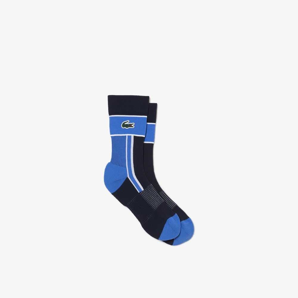Lacoste SPORT Jersey Socks Blue / White | CVFB-80146
