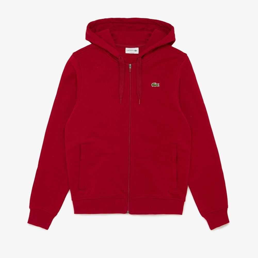 Lacoste SPORT Lightweight Bi-material Hoodie Bordeaux | BEUF-46598