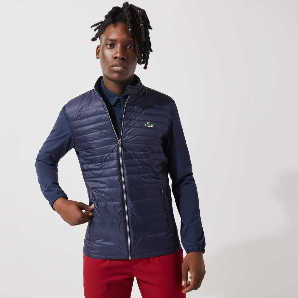 Lacoste SPORT Lightweight Water-Resistant Quilted Golf Jacket Navy Blue | ABQM-07952