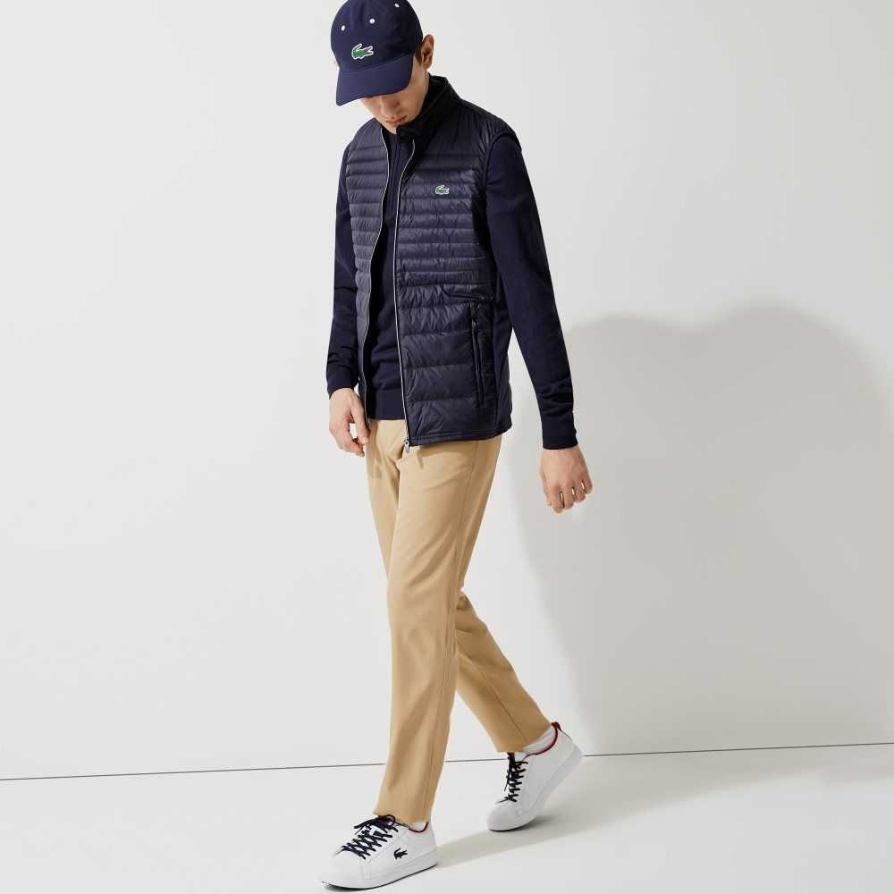 Lacoste SPORT Lightweight Water-Resistant Quilted Golf Vest Navy Blue | YPTL-98065