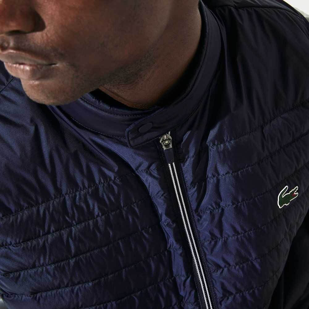 Lacoste SPORT Lightweight Water-Resistant Quilted Golf Vest Navy Blue | YPTL-98065