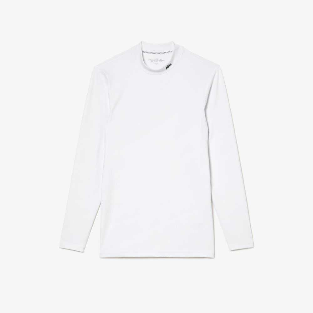 Lacoste SPORT Long Sleeve Tight Fit T-Shirt White | WMAX-72891