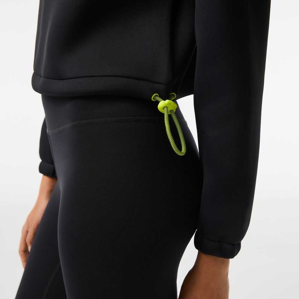 Lacoste SPORT Loose Fit Drawstring Sweatshirt Black | HBEL-78216