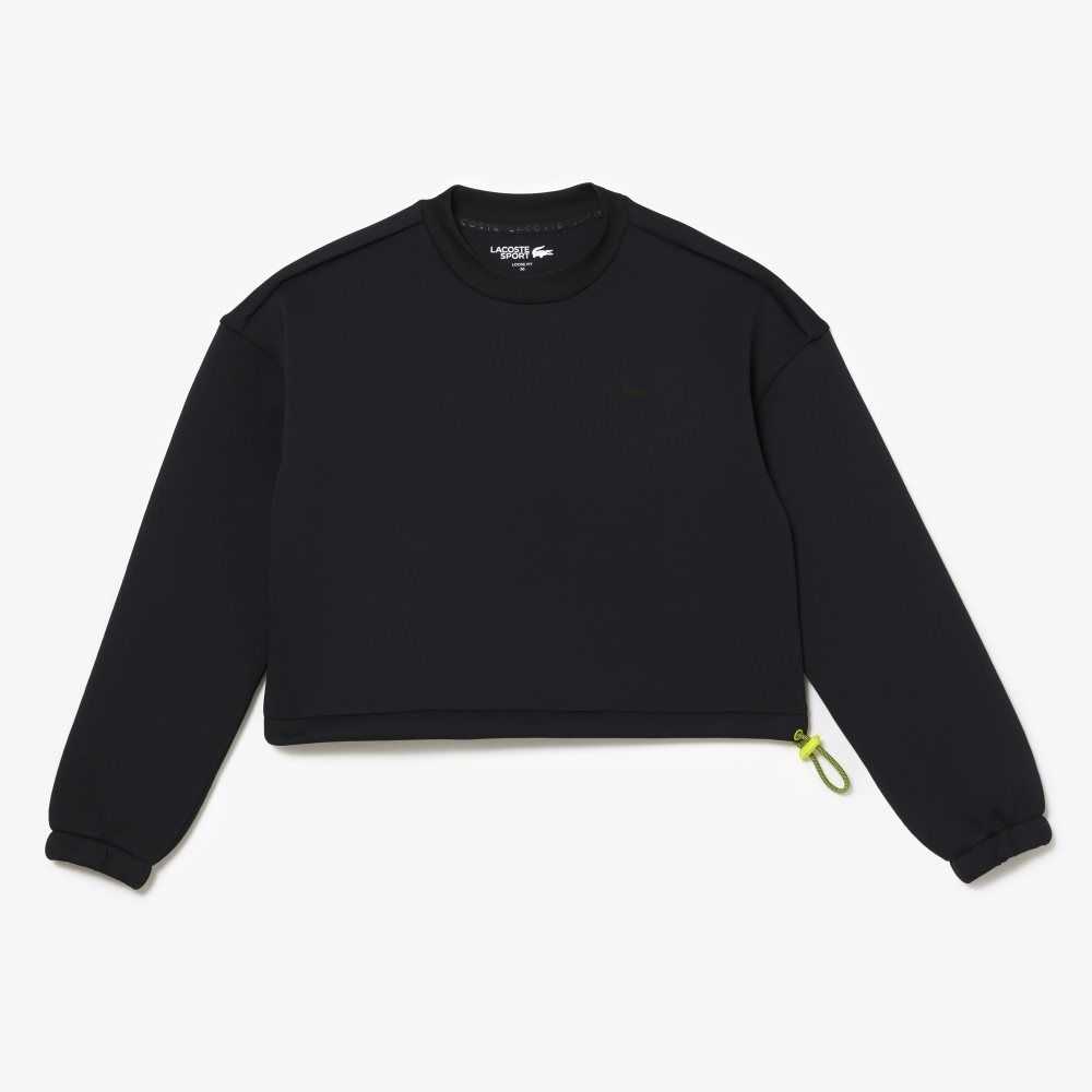 Lacoste SPORT Loose Fit Drawstring Sweatshirt Black | HBEL-78216