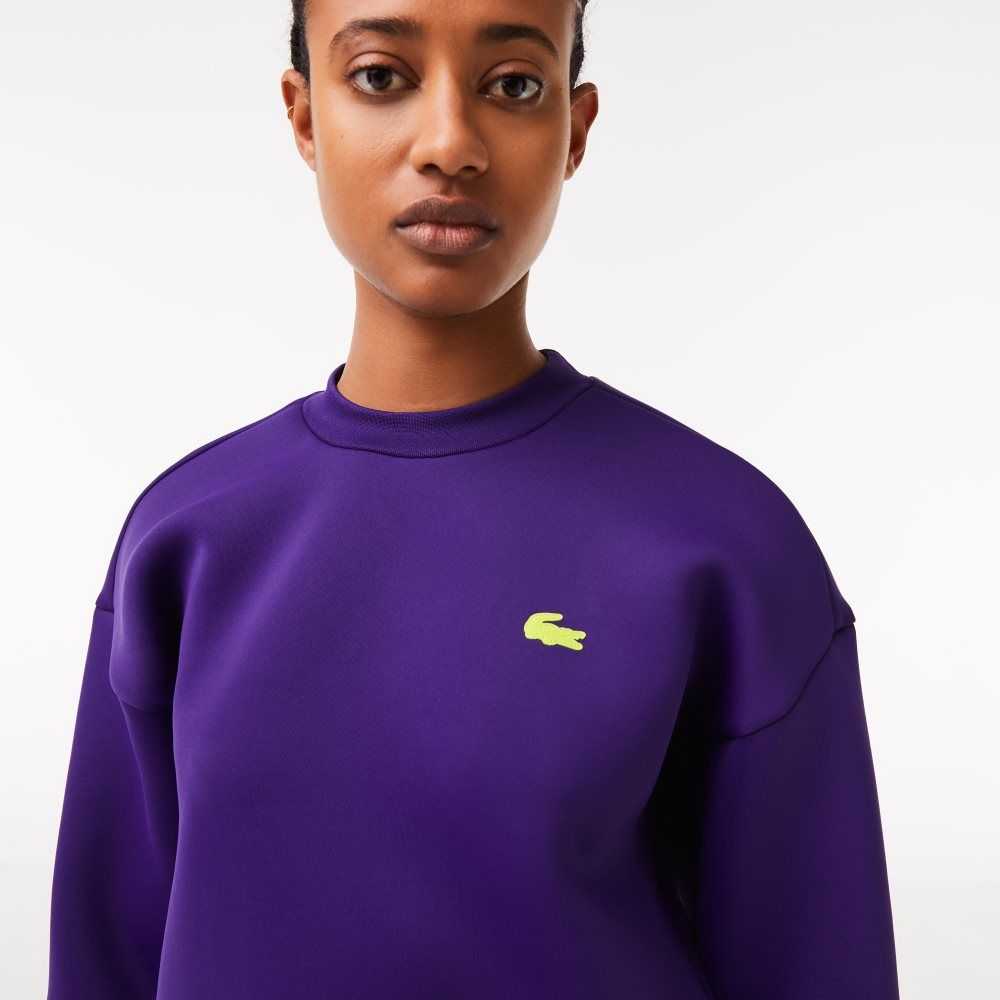 Lacoste SPORT Loose Fit Drawstring Sweatshirt Purple | SFZY-17942
