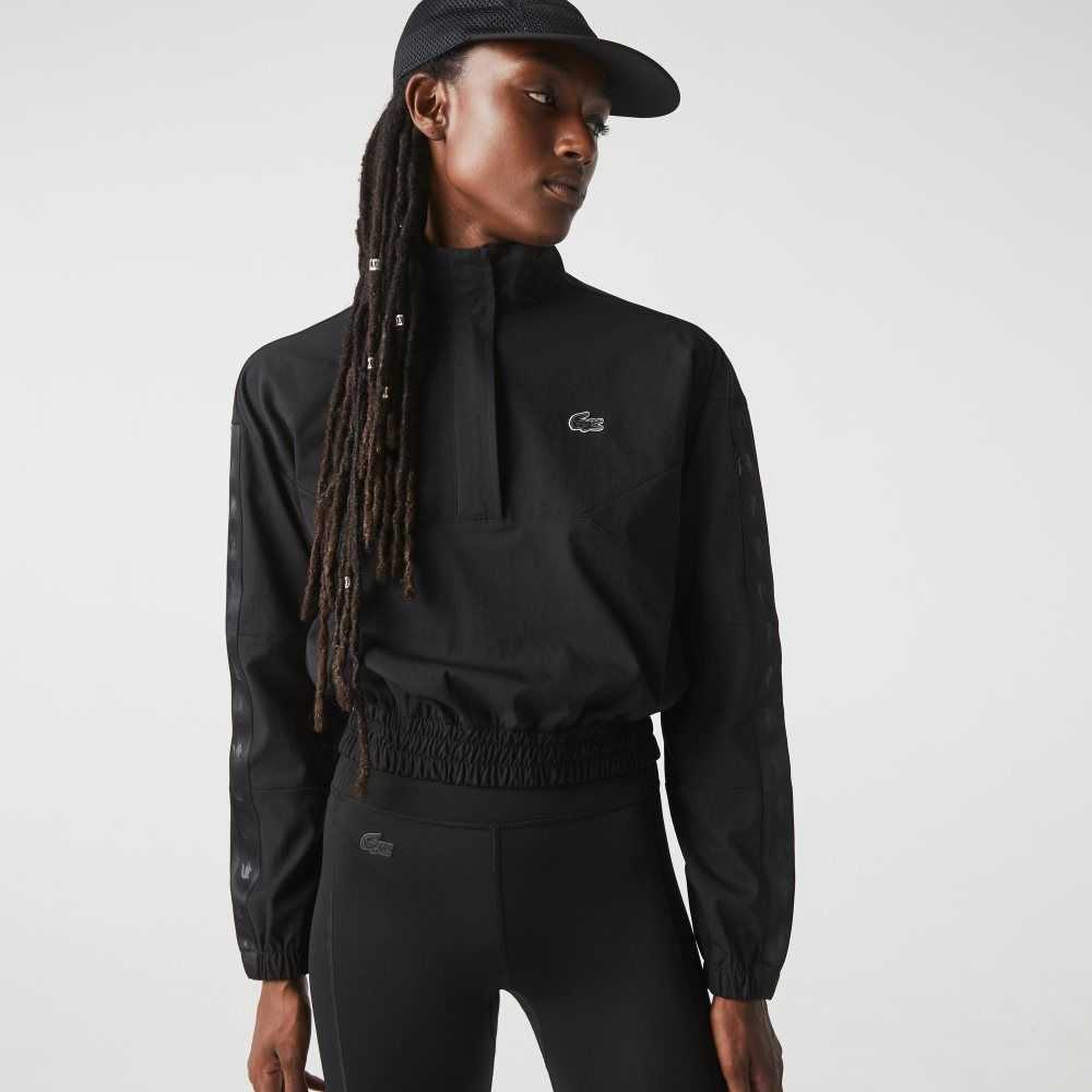 Lacoste SPORT Loose Fit Track Jacket Black | BFDR-29568