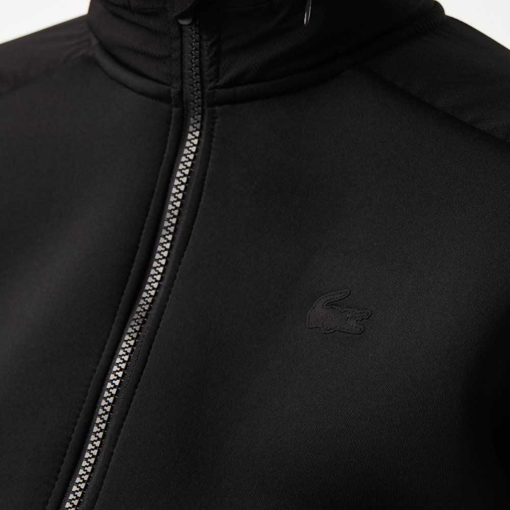 Lacoste SPORT Loose Fit Zip Sweatshirt Black | CYGM-76340