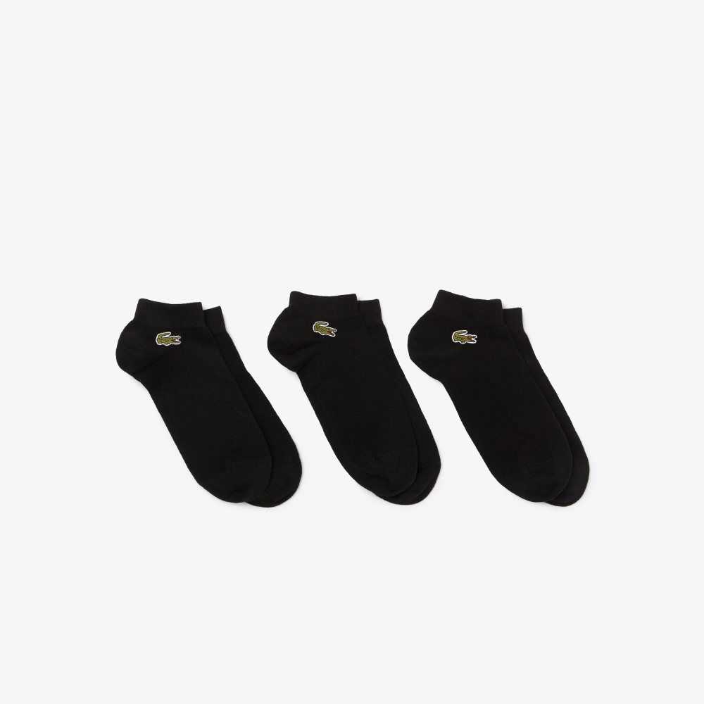 Lacoste SPORT Low-Cut Socks 3-Pack Black | GWTZ-14235