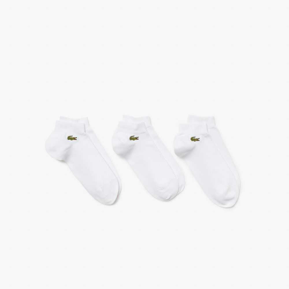 Lacoste SPORT Low-Cut Socks 3-Pack White | XDZM-68479