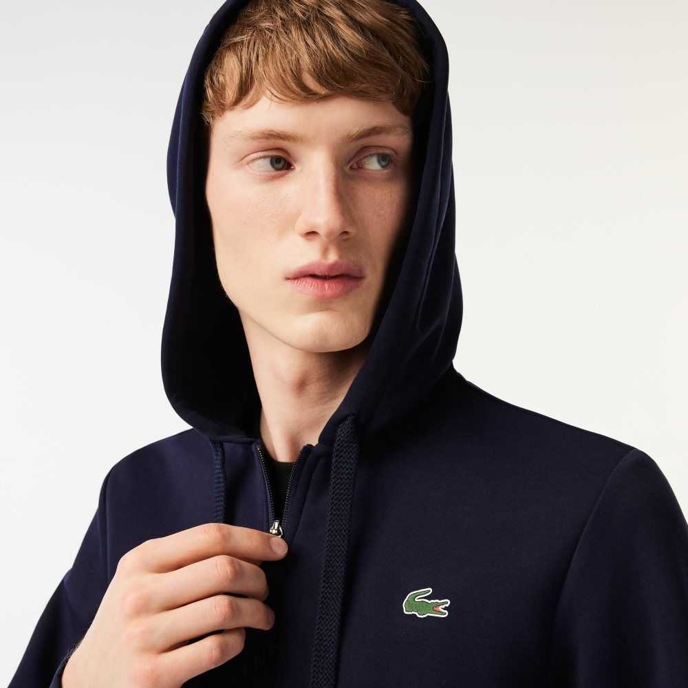 Lacoste SPORT Mesh Panels Hoodie Navy Blue | BNGW-40738