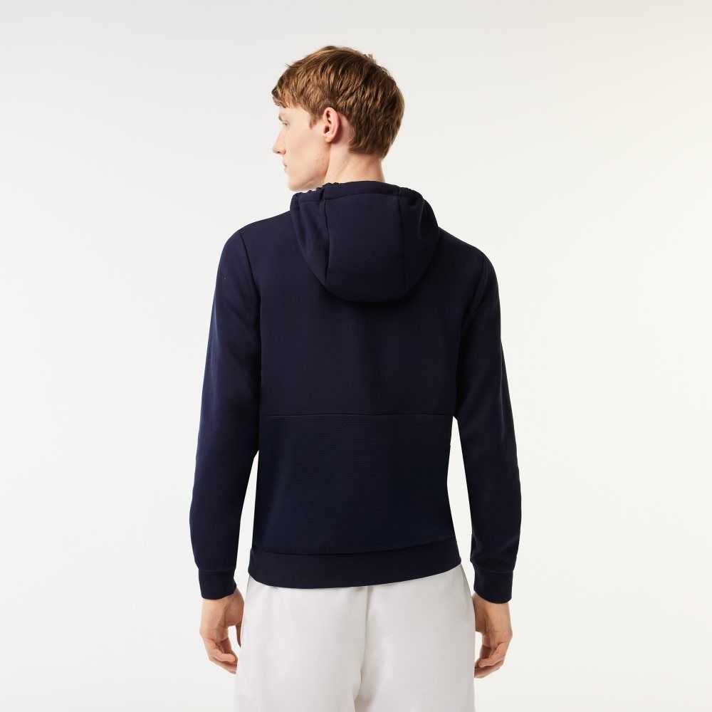 Lacoste SPORT Mesh Panels Hoodie Navy Blue | BNGW-40738