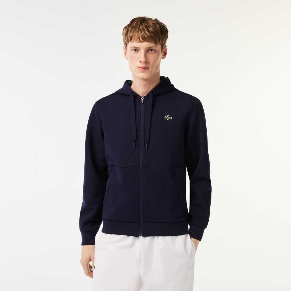 Lacoste SPORT Mesh Panels Hoodie Navy Blue | BNGW-40738