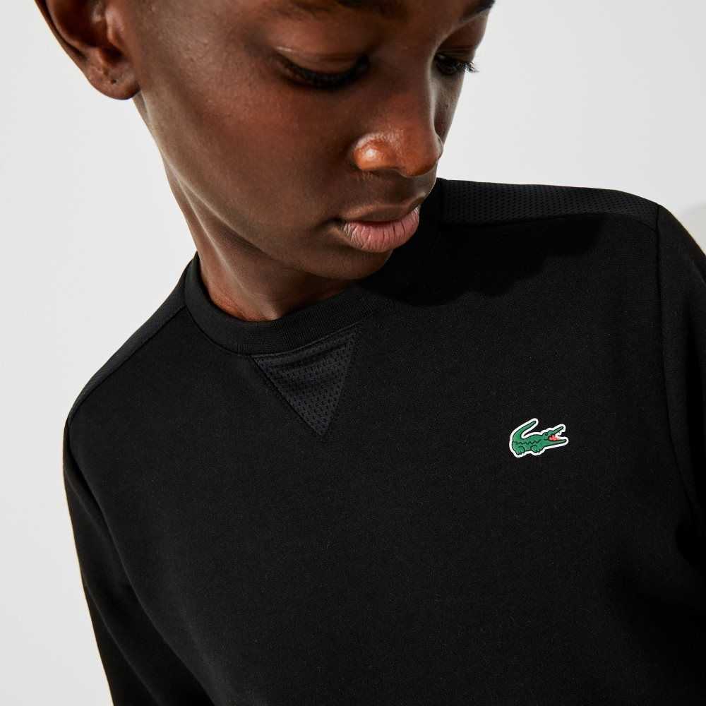 Lacoste SPORT Mesh Panels Sweatshirt Black | NZTH-89241