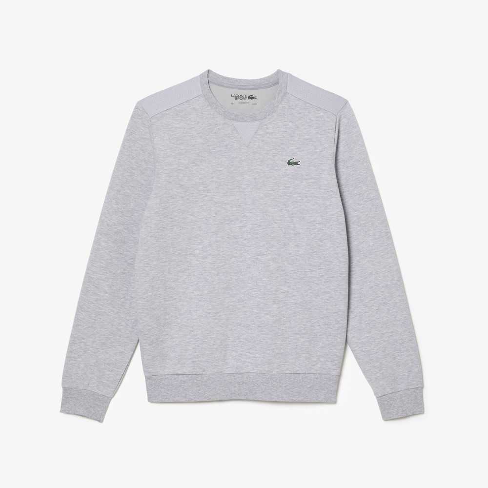 Lacoste SPORT Mesh Panels Sweatshirt Grey Chine / Light Grey | BCTS-89340