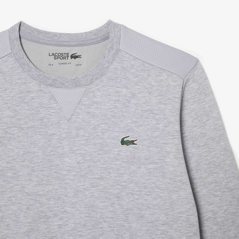 Lacoste SPORT Mesh Panels Sweatshirt Grey Chine / Light Grey | BCTS-89340