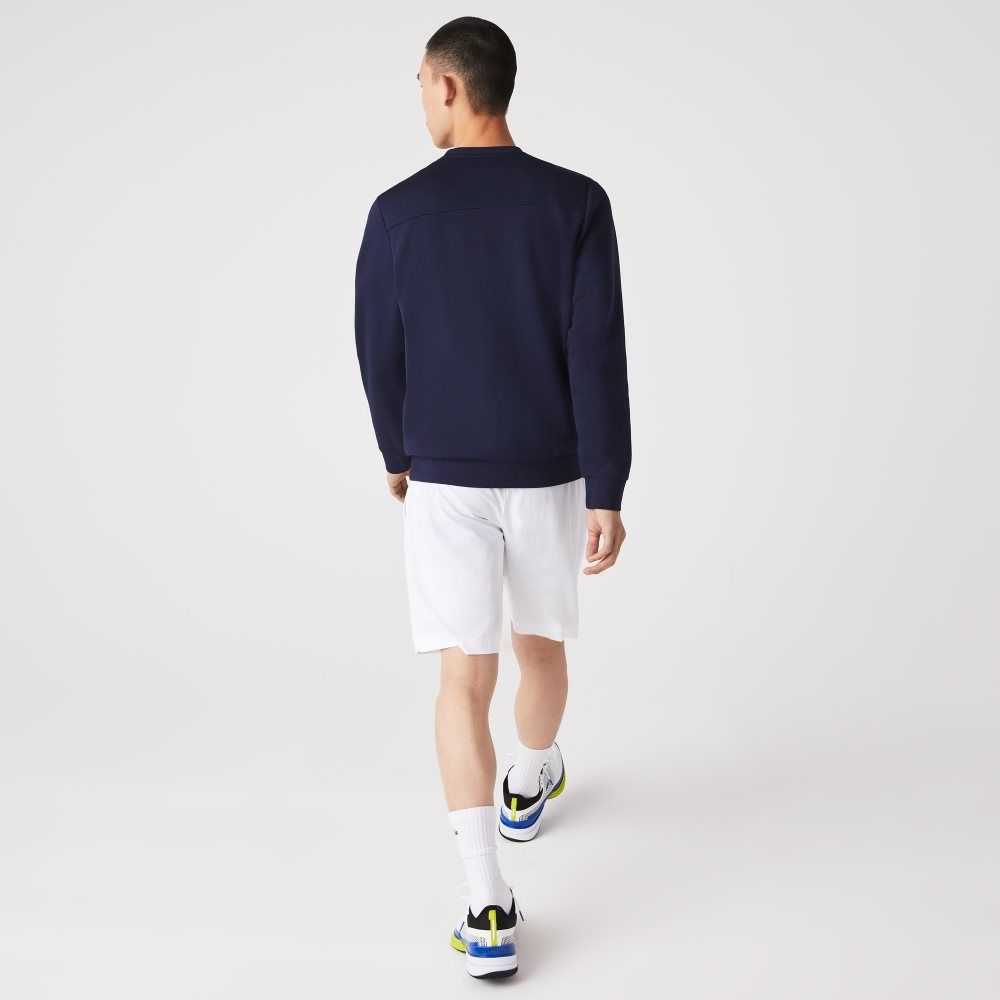 Lacoste SPORT Mesh Panels Sweatshirt Navy Blue | NDPS-54801