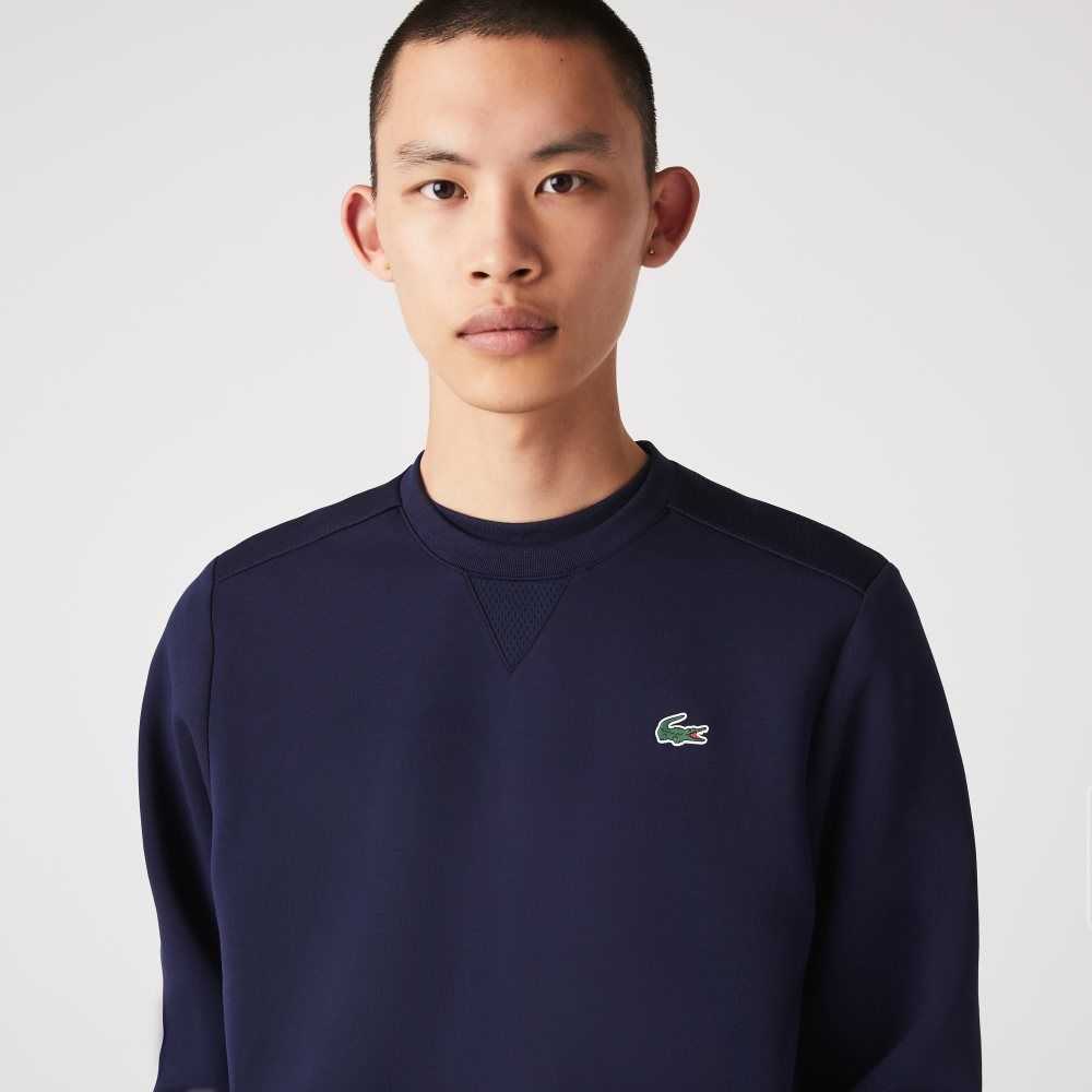 Lacoste SPORT Mesh Panels Sweatshirt Navy Blue | NDPS-54801