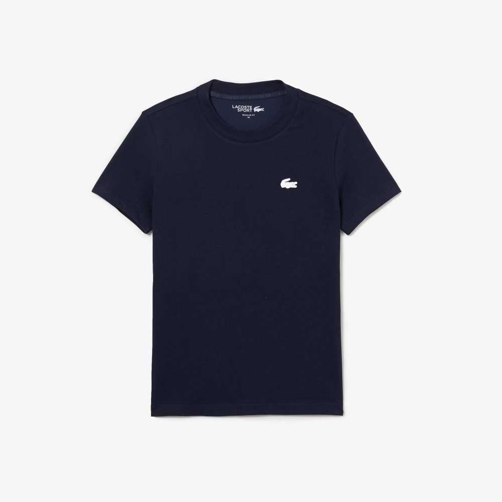 Lacoste SPORT Organic Cotton Jersey T-Shirt Navy Blue | HWLG-43657