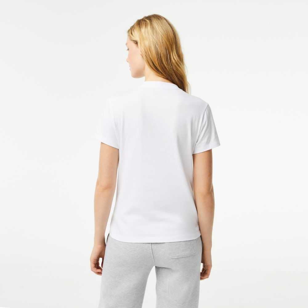 Lacoste SPORT Organic Cotton Jersey T-Shirt White | IZKS-71863