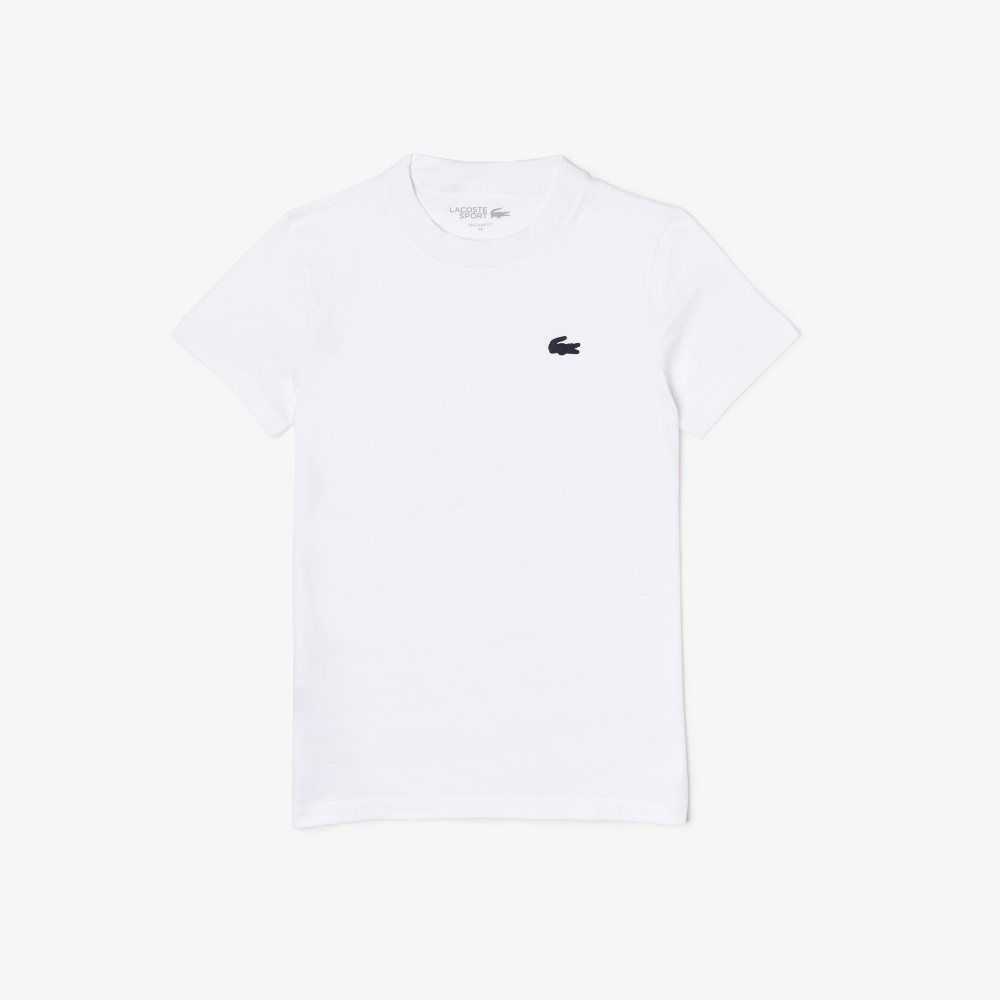 Lacoste SPORT Organic Cotton Jersey T-Shirt White | IZKS-71863