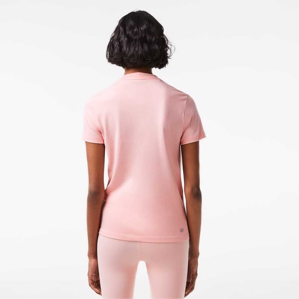 Lacoste SPORT Organic Cotton Jersey T-Shirt Pink | JAQE-16758