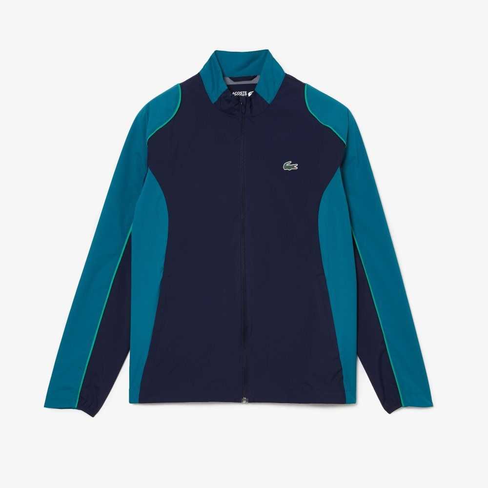 Lacoste SPORT Packable Golf Jacket Navy Blue / Green | GHPX-36078