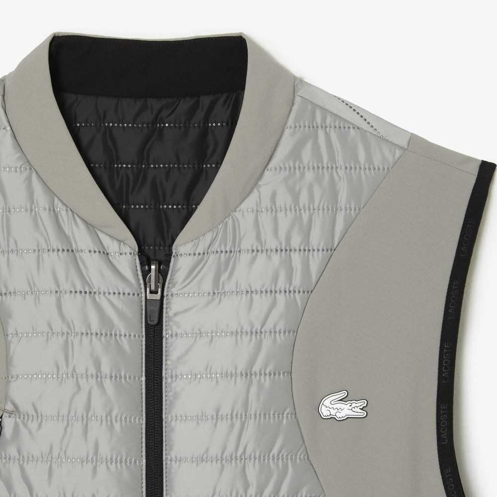 Lacoste SPORT Padded Reversible Vest Grey / Black | THFR-76250