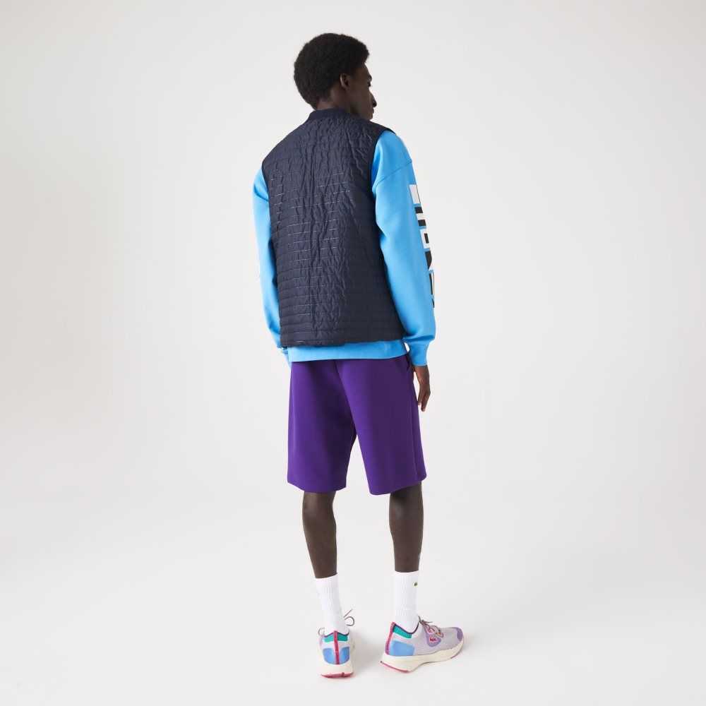 Lacoste SPORT Padded Reversible Vest Purple / Navy Blue | NUKS-35901