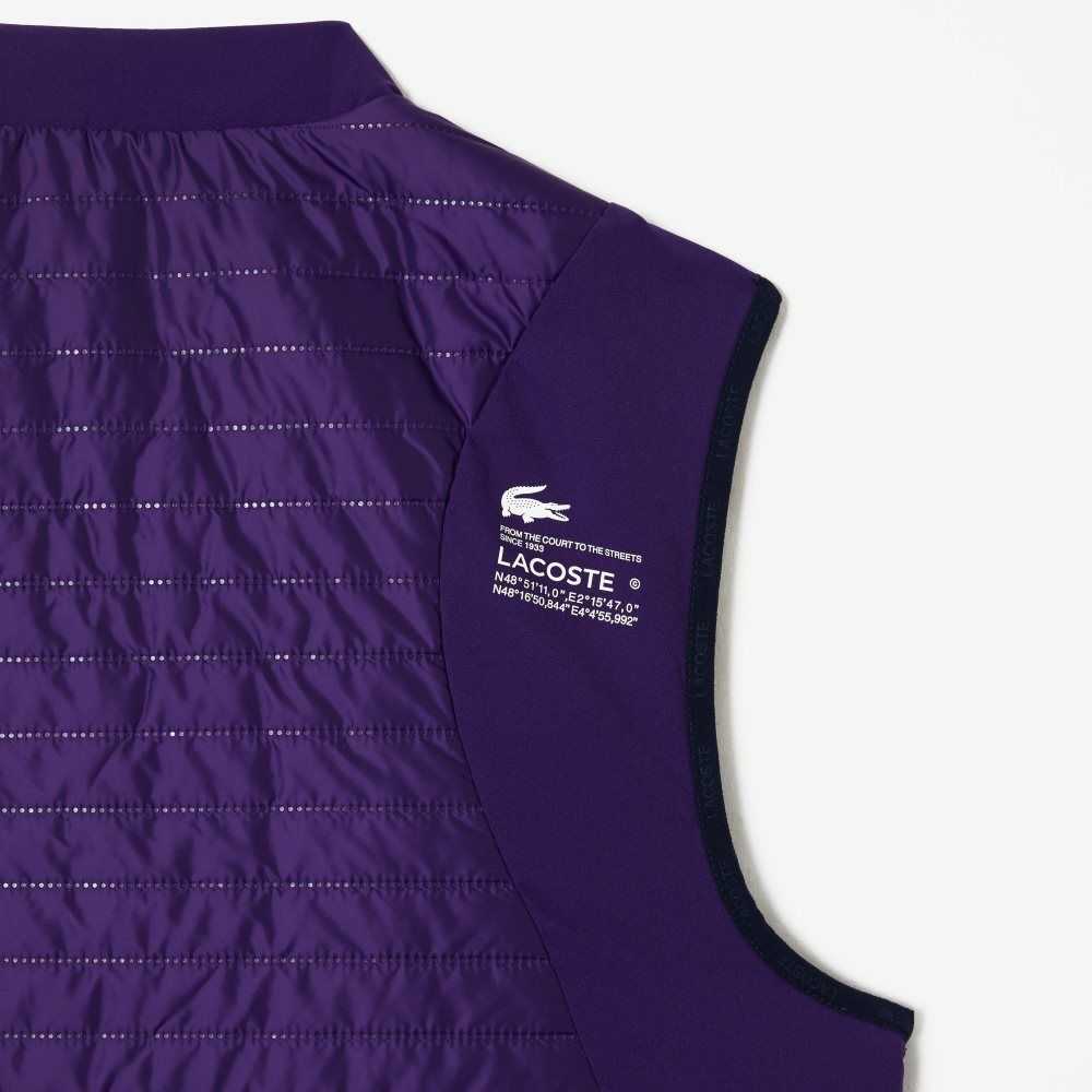 Lacoste SPORT Padded Reversible Vest Purple / Navy Blue | NUKS-35901