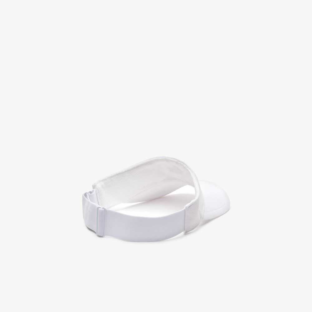 Lacoste SPORT Pique And Fleece Tennis Visor White | CLQB-85017