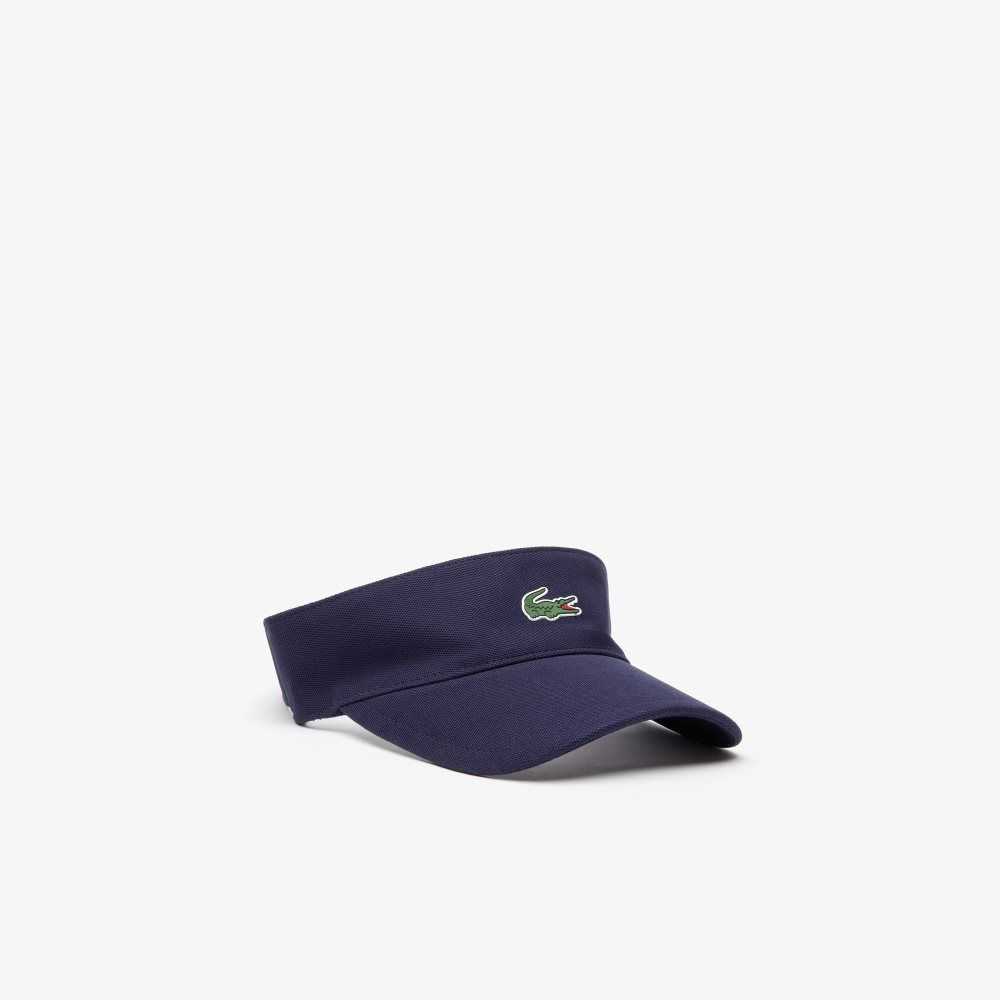 Lacoste SPORT Pique And Fleece Tennis Visor Navy Blue | HYXJ-94528