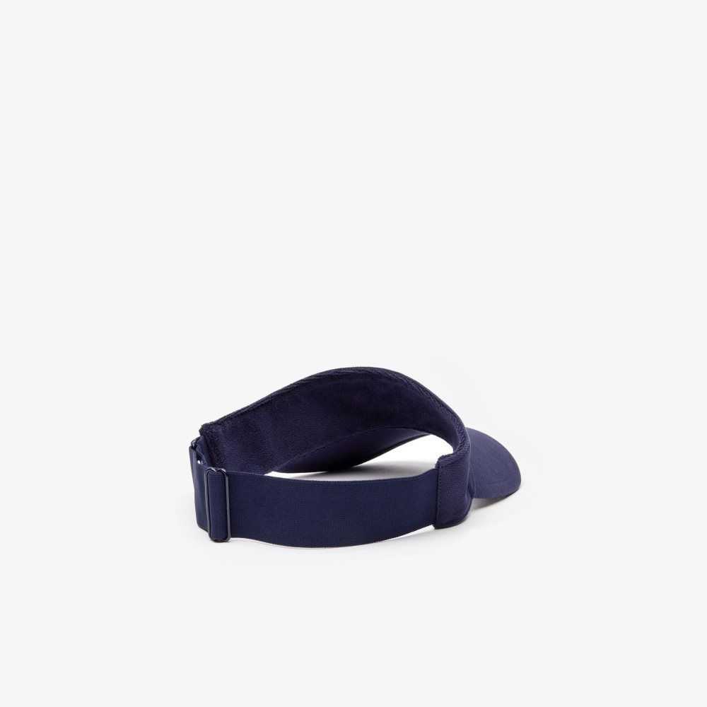 Lacoste SPORT Pique And Fleece Tennis Visor Navy Blue | HYXJ-94528