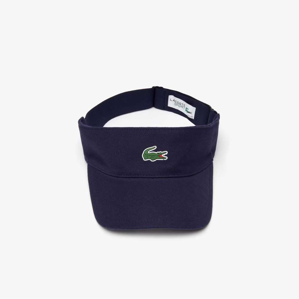 Lacoste SPORT Pique And Fleece Tennis Visor Navy Blue | HYXJ-94528