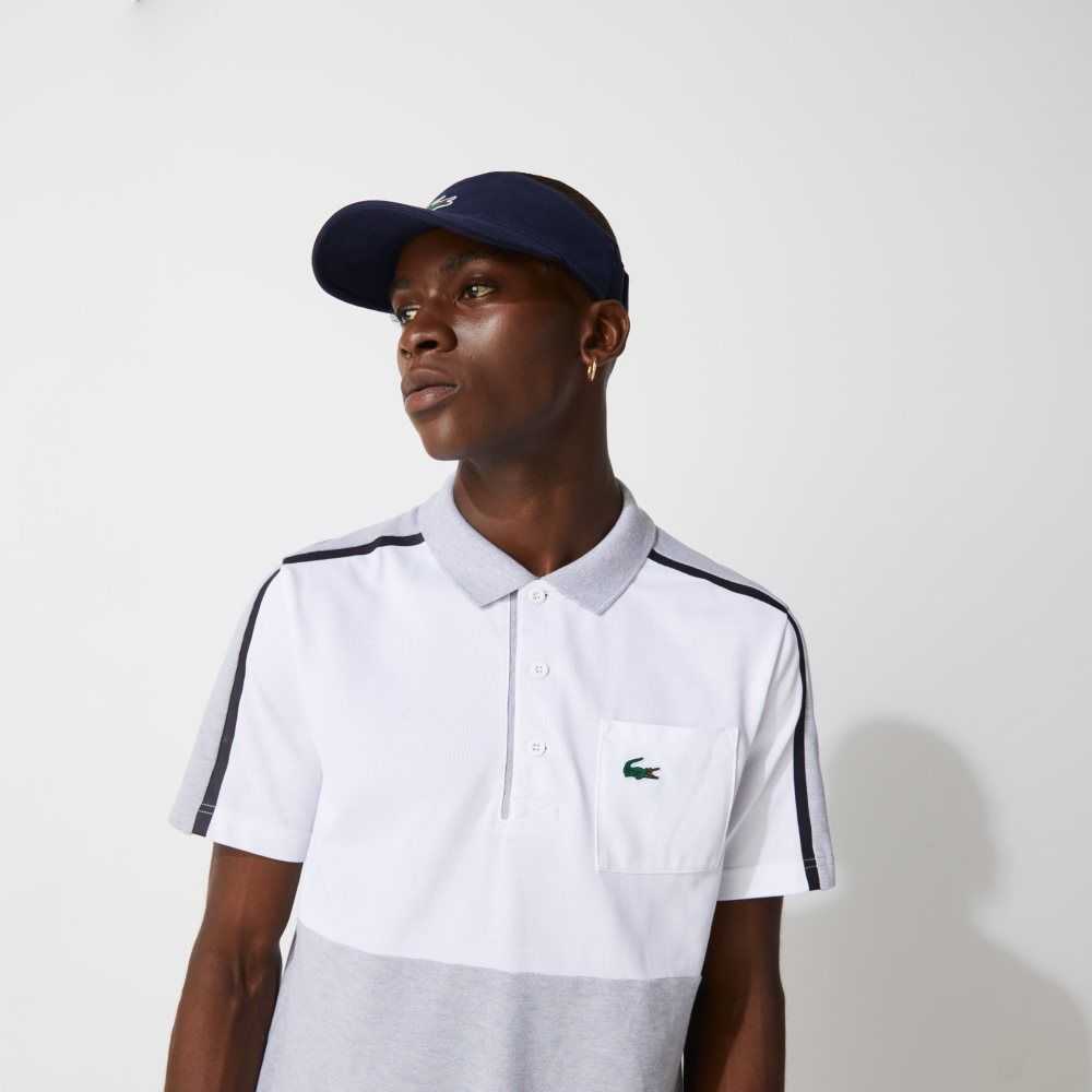 Lacoste SPORT Pique And Fleece Tennis Visor Navy Blue | HYXJ-94528