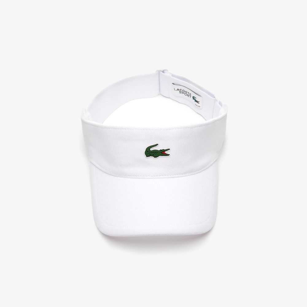 Lacoste SPORT Pique And Fleece Tennis Visor White | ZYTC-35478