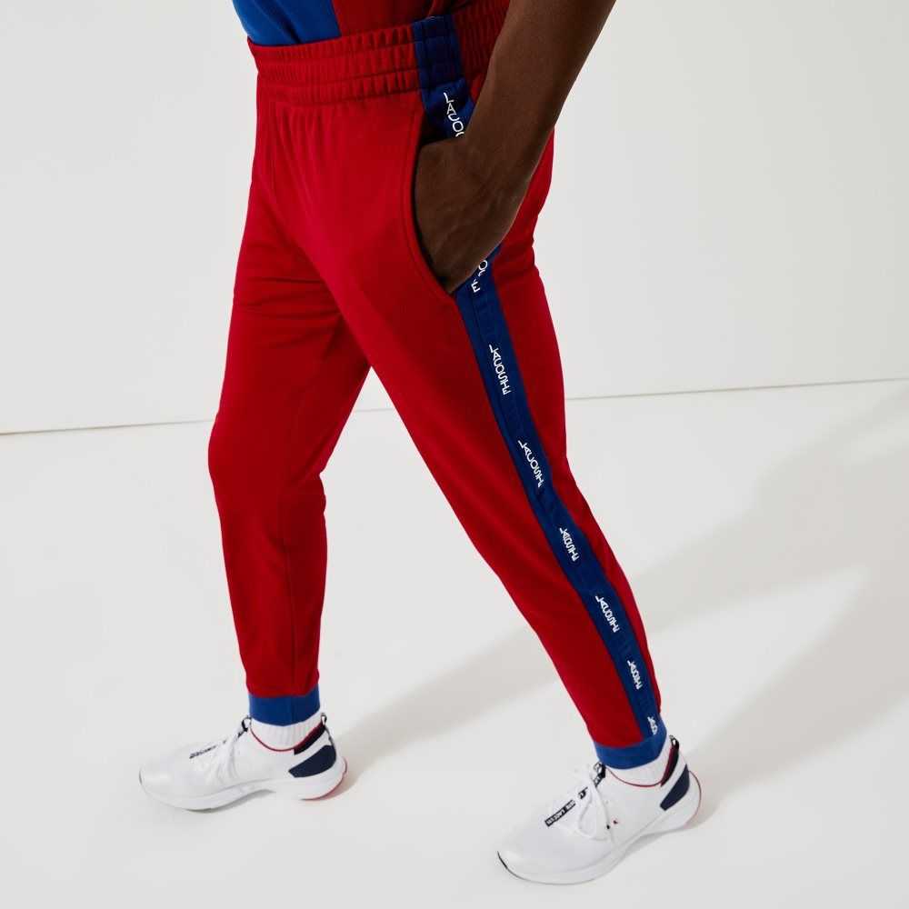 Lacoste SPORT Pique Jogging Pants Red / Blue / White | JPGZ-46538