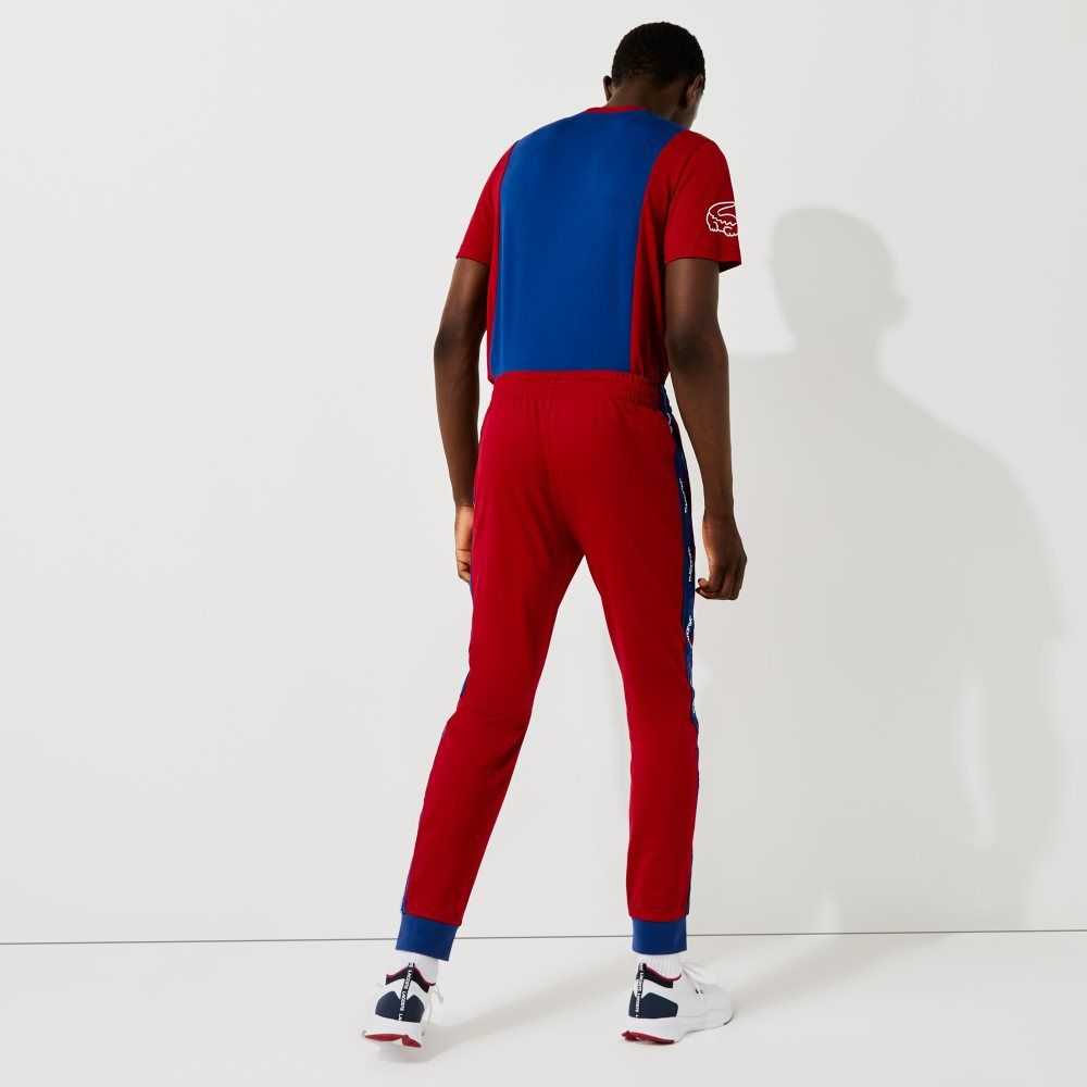 Lacoste SPORT Pique Jogging Pants Red / Blue / White | JPGZ-46538