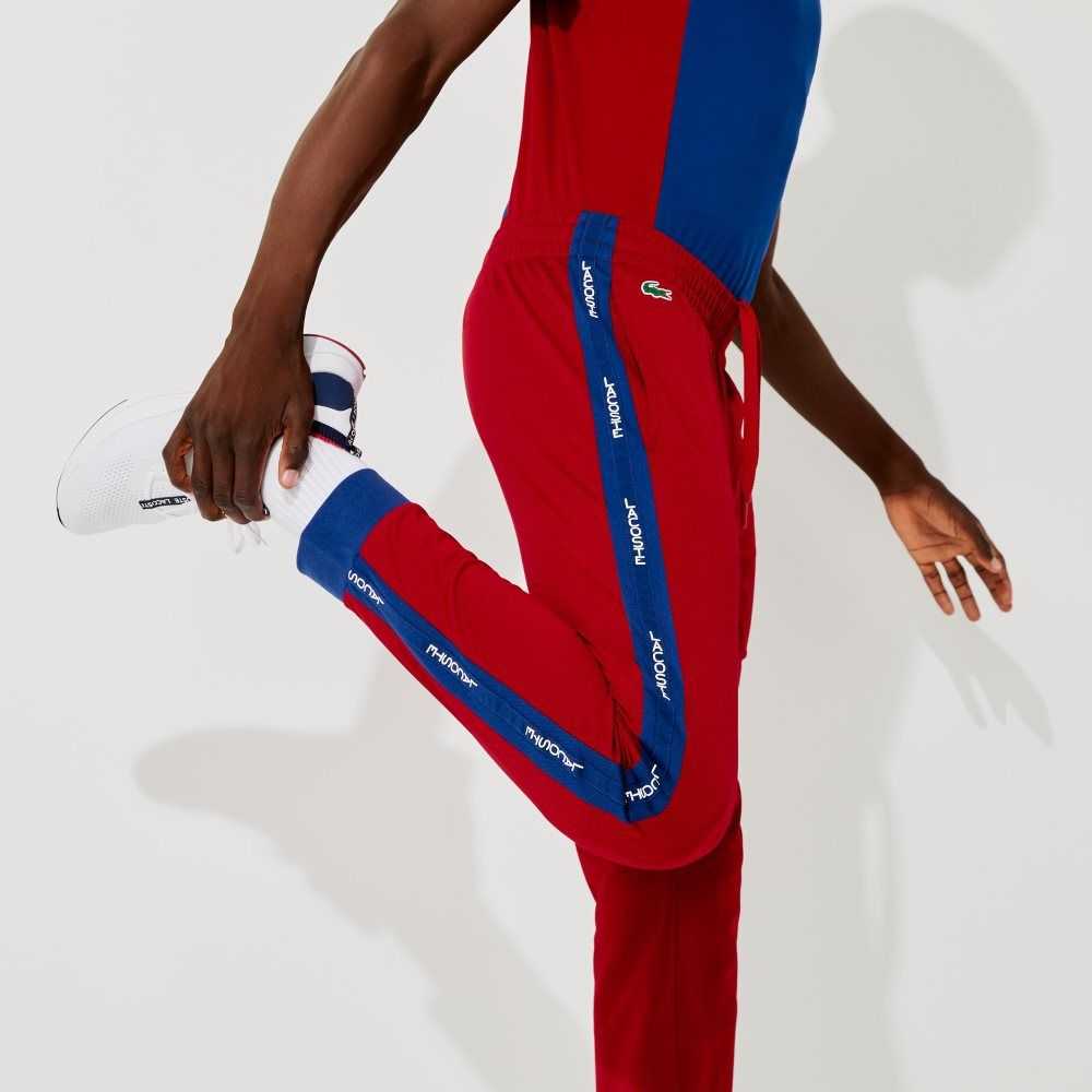 Lacoste SPORT Pique Jogging Pants Red / Blue / White | JPGZ-46538