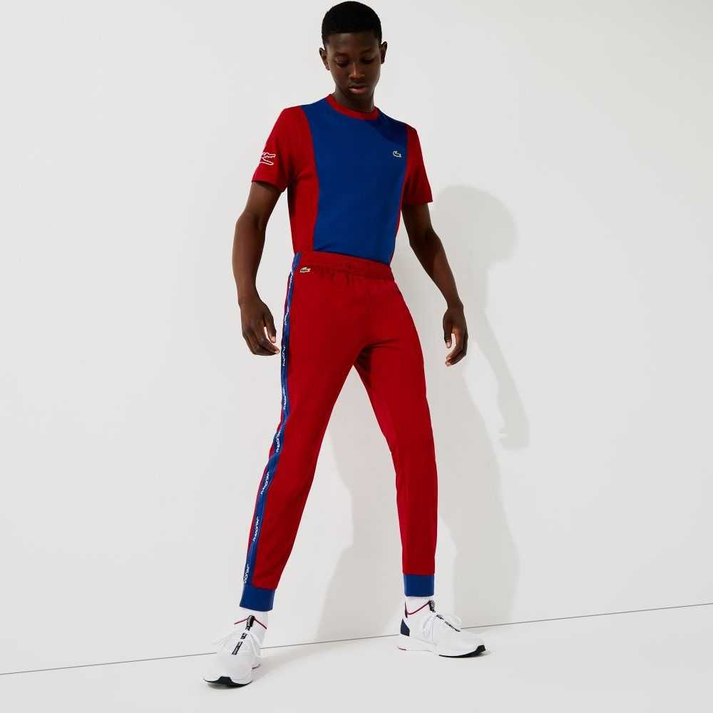 Lacoste SPORT Pique Jogging Pants Red / Blue / White | JPGZ-46538