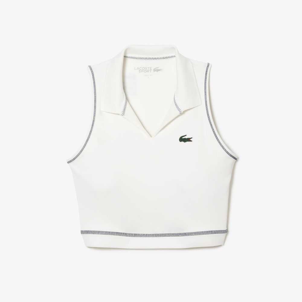 Lacoste SPORT Polo-Style SPORTs Bra White | FVXG-58061