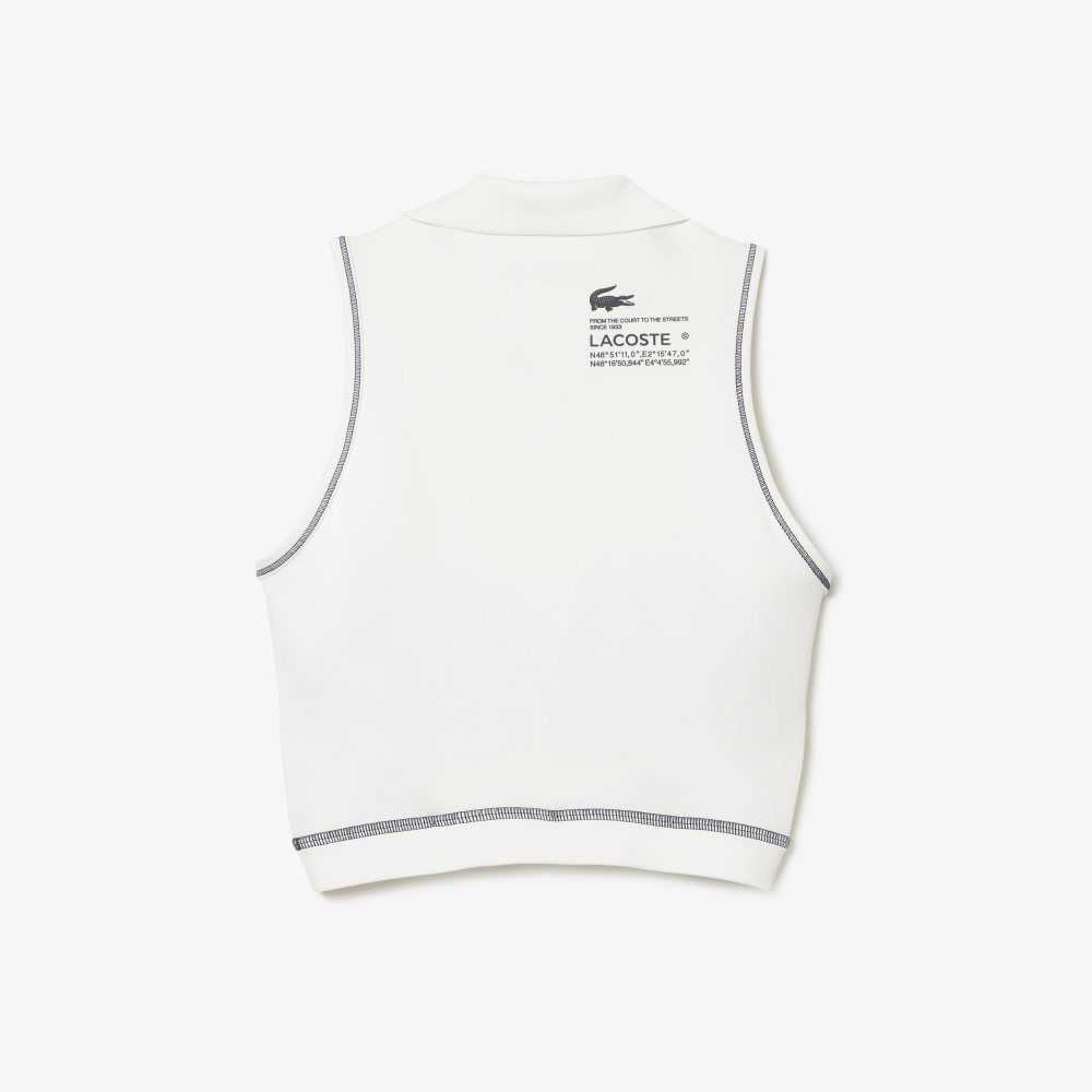 Lacoste SPORT Polo-Style SPORTs Bra White | FVXG-58061