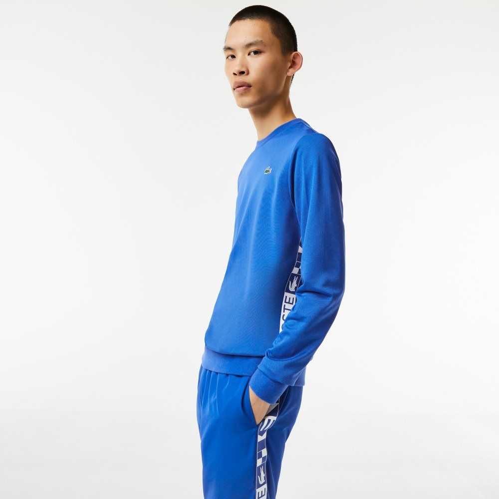 Lacoste SPORT Printed Tennis Sweatshirt Blue | NFHB-90384