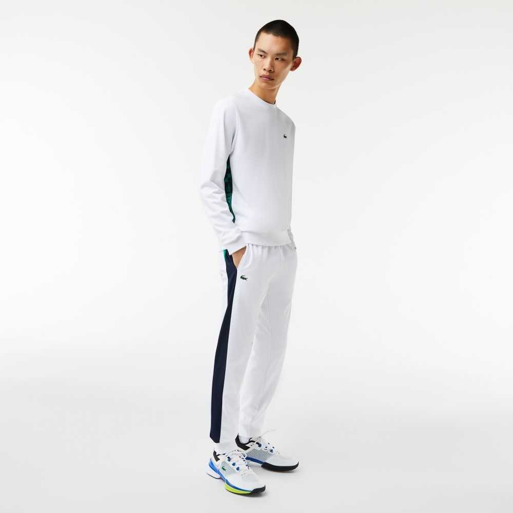 Lacoste SPORT Printed Tennis Sweatshirt White | ONAR-68927