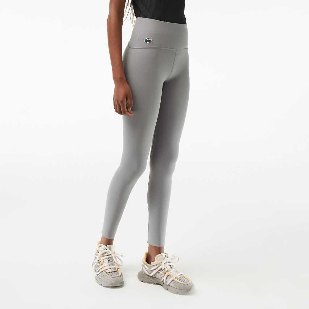 Lacoste SPORT Recycled Polyester Sculpting Leggings Grey Chine | MZNR-59082