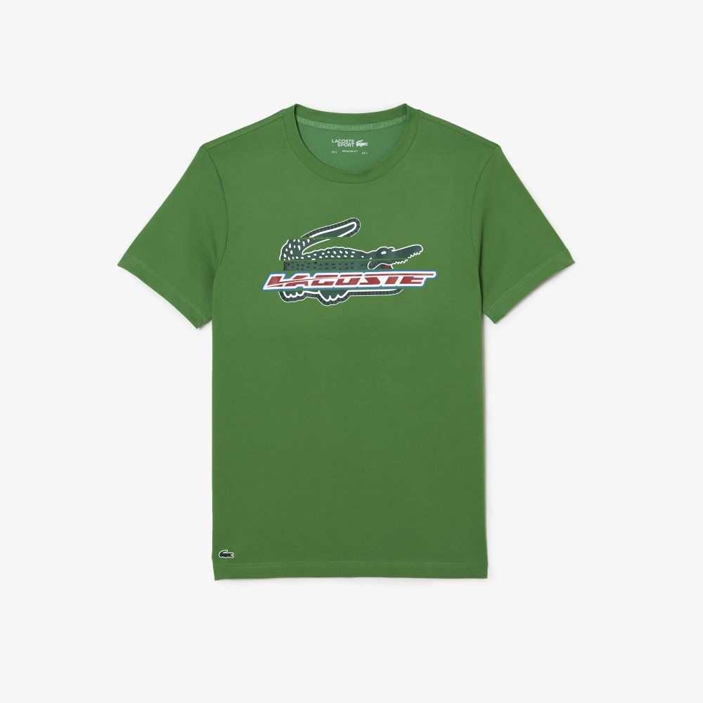 Lacoste SPORT Regular Fit Organic Cotton T-Shirt Green | FEBG-72015