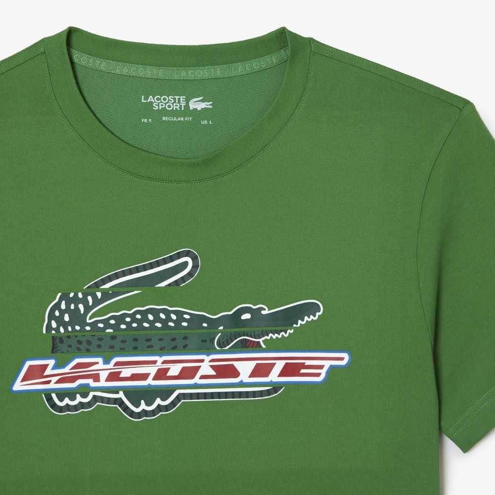 Lacoste SPORT Regular Fit Organic Cotton T-Shirt Green | FEBG-72015